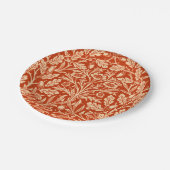 Assiettes En Carton Damas florales Art Nouveau, Mandarin Orange (Angle)