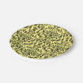 Assiettes En Carton Damas noir et jaune (Angle)