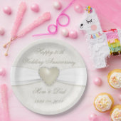 Assiettes En Carton Damask 30e anniversaire Mariage papier plaque (Fête)