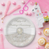 Assiettes En Carton Damask 30e anniversaire Mariage Plaque papier (Fête)