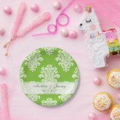 Assiettes En Carton Damask blanc N'importe quel Arrière - plan couleur (Fête)