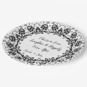 Assiettes En Carton Damask Cheers to Love Rires Occasion Mariage (Angle)