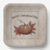 Assiettes En Carton Damask, Citrouille de Thanksgiving (Recto)