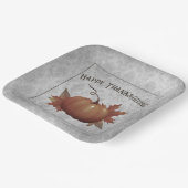 Assiettes En Carton Damask, Citrouille de Thanksgiving | Gris (Angulaire)