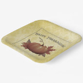 Assiettes En Carton Damask, Citrouille de Thanksgiving | jaune (Angulaire)