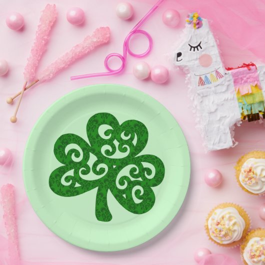 Assiettes En Carton Damask Clover (Fête)