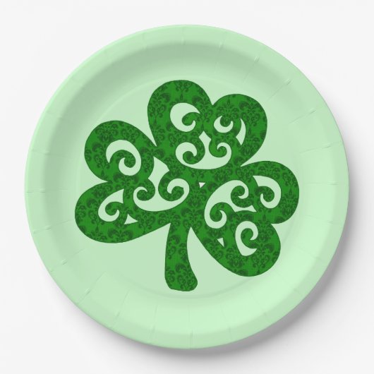 Assiettes En Carton Damask Clover (Devant)