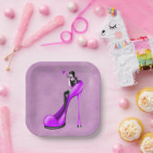 Assiettes En Carton Dame à la mode en plaque de papier Stiletto (Fête)