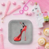 Assiettes En Carton Dame à la mode en plaque de papier Stiletto (Fête)