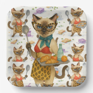 Assiettes En Carton Dame de cantine servant de la nourriture pour le C