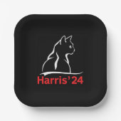 Assiettes En Carton Dames de chat pour Kamala Cat 2024 Président Kamal (Recto)