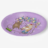 Assiettes En Carton Dancing Mice Ajouter Le Nom Joyeux Anniversaire Fê (Angle)