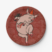 Assiettes En Carton Dancing Pig Antique Cute Danseuse (Devant)