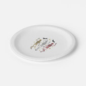 Assiettes En Carton Dancing Skeleton Halloween (Angle)