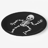 Assiettes En Carton Dancing Skeleton Parties scintillant Halloween (Angle)