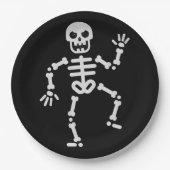 Assiettes En Carton Dancing Skeleton Parties scintillant Halloween (Devant)