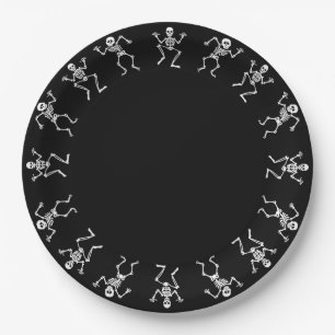 Assiettes En Carton Dancing Skeleton Plaques de papier Halloween