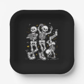 Assiettes En Carton Dancing Skeletons Dance Challenge Halloween (Recto)