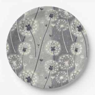 Assiettes En Carton Dandelion monochrome moderne