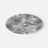 Assiettes En Carton Dandelions, black and white (Angle)