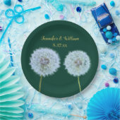 Assiettes En Carton Dandelions, Dandelion Horloges Vert Personnalisé (Fête)