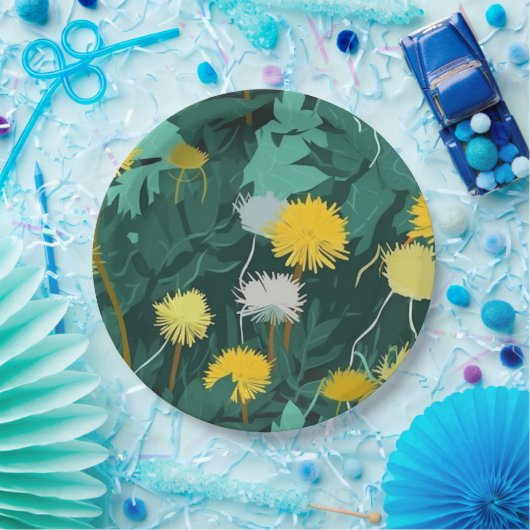 Assiettes En Carton Dandelions jaunes d'été (Fête)