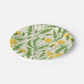 Assiettes En Carton Dandelions, vert, jaune et blanc (Angle)
