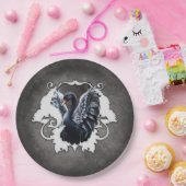 Assiettes En Carton Dans l'ombre de l'élégance : Un cygne noir. (Fête)