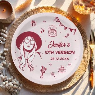 Assiettes En Carton Dans Mon Anniversaire Retro Anniversaire