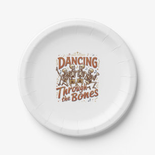 Assiettes En Carton Danse à travers les squelettes d'Halloween Musique