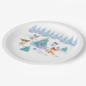 Assiettes En Carton Danse Animaux de forêt Noël Aquarelle (Angle)