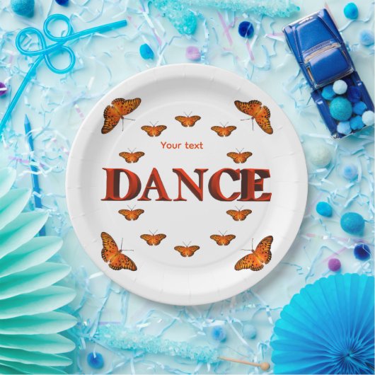 Assiettes En Carton Danse avec des papillons design (Fête)