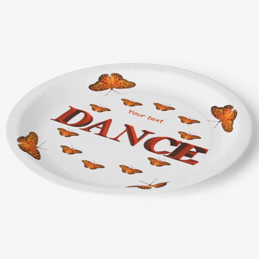 Assiettes En Carton Danse avec des papillons design (Angle)