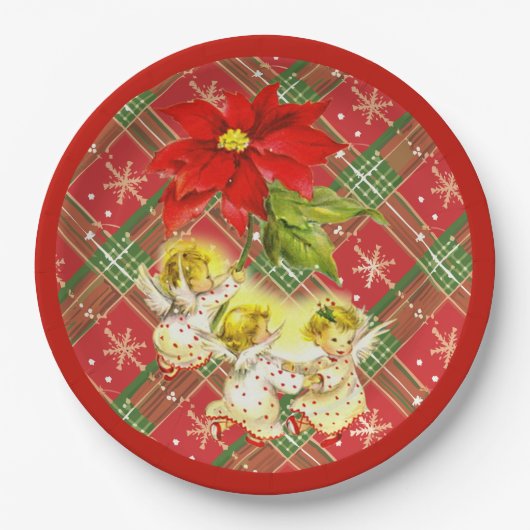 Assiettes En Carton Danse Bébé Anges Plaques de Noël (Devant)