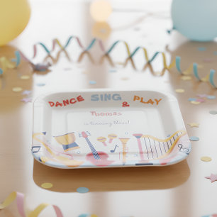 Assiettes En Carton Danse chanter et jouer anniversaire de enfant