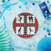 Assiettes En Carton Danse de filles de scène de cabaret de danse (Fête)