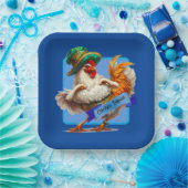 Assiettes En Carton Danse du poulet de l'Oktoberfest (Fête)