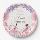 Assiettes En Carton Danse et ballerine tourbillon anniversaire (Devant)