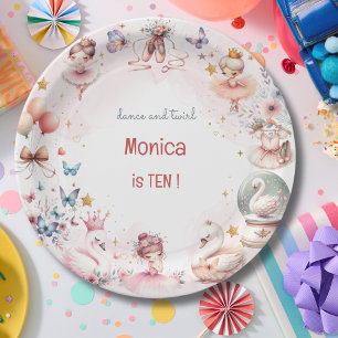 Assiettes En Carton Danse et tournoiement adorable ballerine ballet en