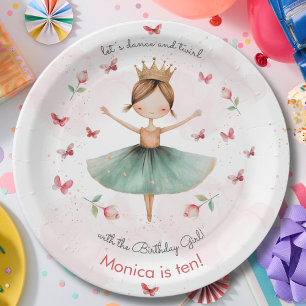 Assiettes En Carton Danse et tournoiement de ballerine mignonne annive