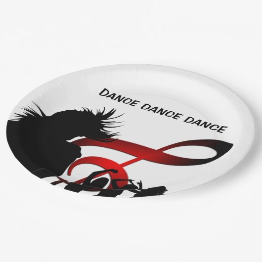 Assiettes En Carton Danse Fille Fête moderne (Angle)