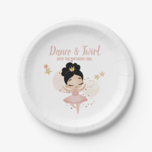 Assiettes En Carton Danse & Twirl, Princesse Ballerina avec Tiara Anni