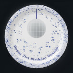 Assiettes En Carton Danseur de boule Disco<br><div class="desc">Célébrez le danseur dans votre vie avec cette plaque de soirée à thème bleu et violet. Le texte est personnalisable. Parfait pour les adultes et les enfants. Une partie d'une collection de Parcel Studios.</div>