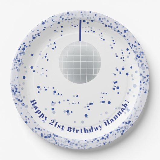 Assiettes En Carton Danseur de boule Disco (Devant)