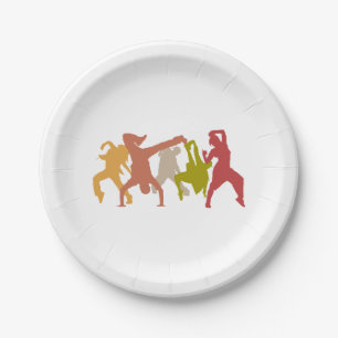 Assiettes En Carton Danseurs colorés de hip hop