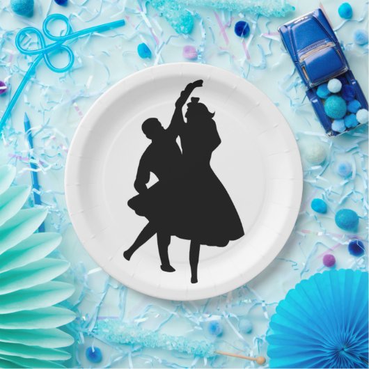 ASSIETTES EN CARTON DANSEURS DE SILHOUETTE (Fête)