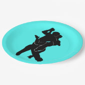 Assiettes En Carton Danseurs de Tango Plaques de papier turquoise Choi (Angle)
