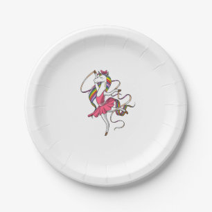 Assiettes En Carton Danseuse de ballet Licorne Arc-en-ciel Femme Fille
