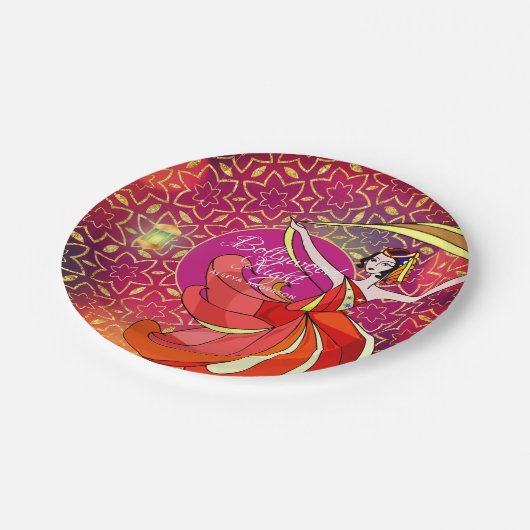 Assiettes En Carton Danseuse de fête Bollywood moderne personnalisée r (Angle)