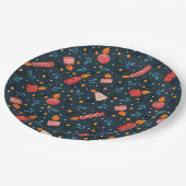 Assiettes En Carton Dark Festive Mixed Candles Holiday Pattern Plates (Angle)